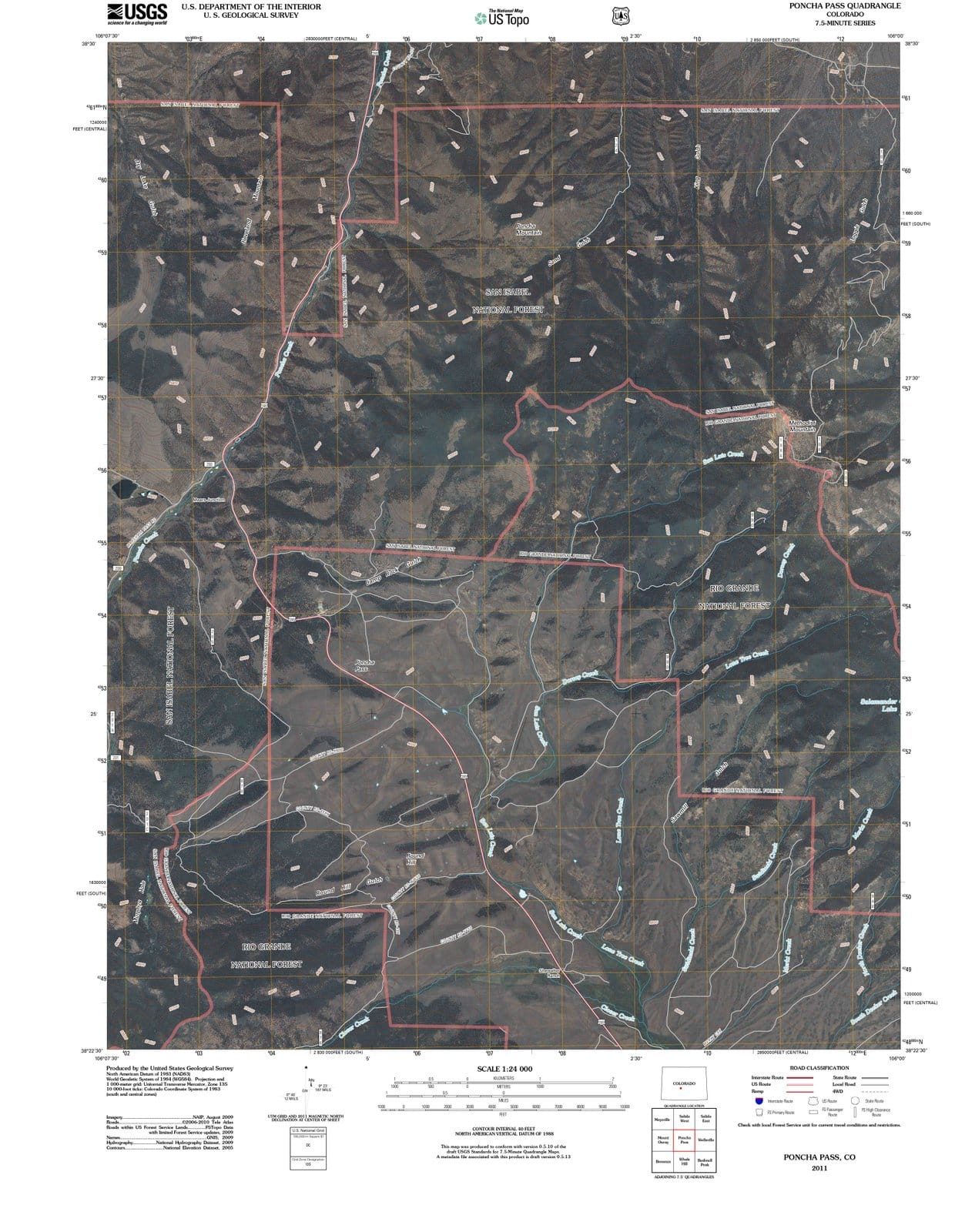 2011 Poncha Pass, CO - Colorado - USGS Topographic Map