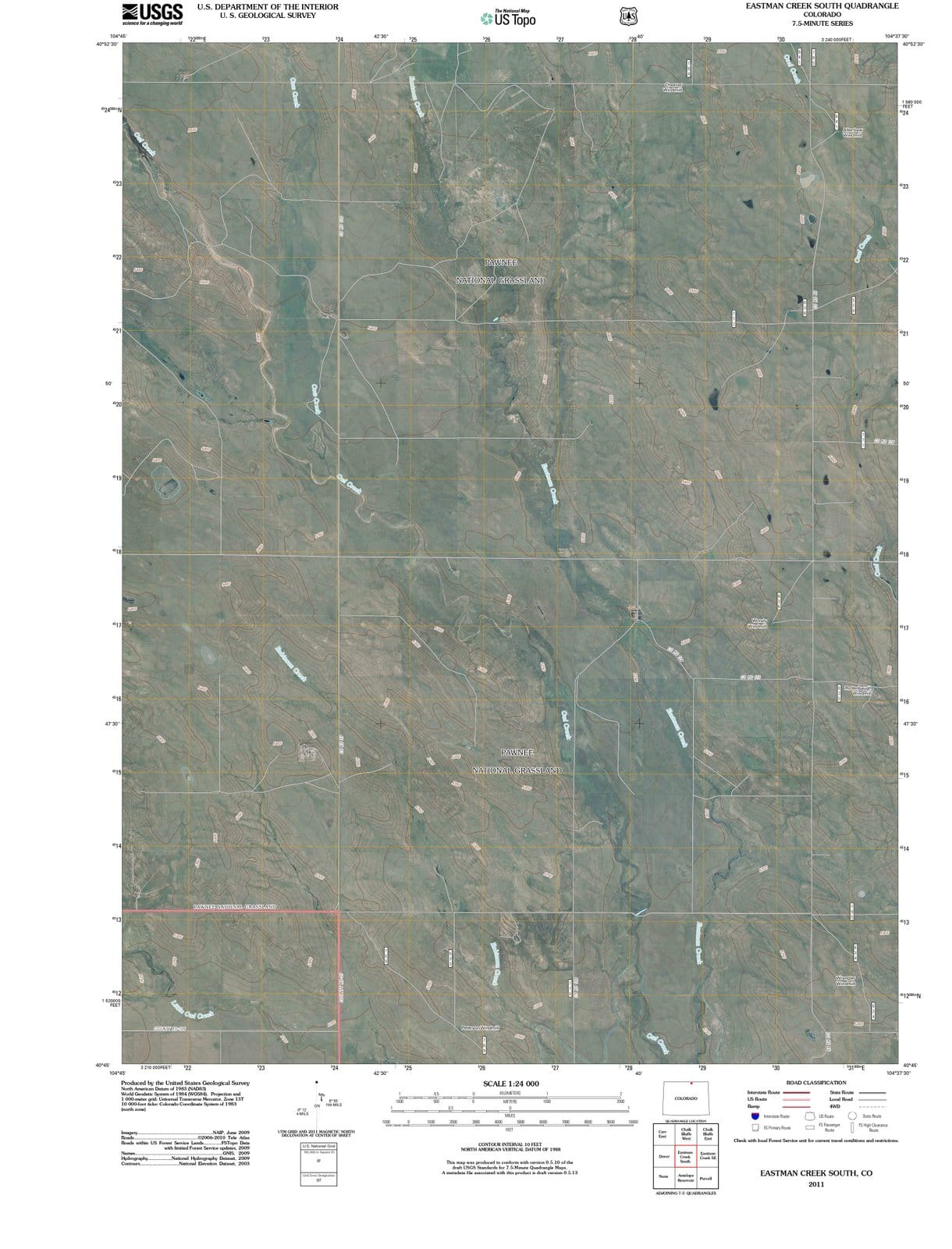 2011 Eastman Creek South, CO - Colorado - USGS Topographic Map