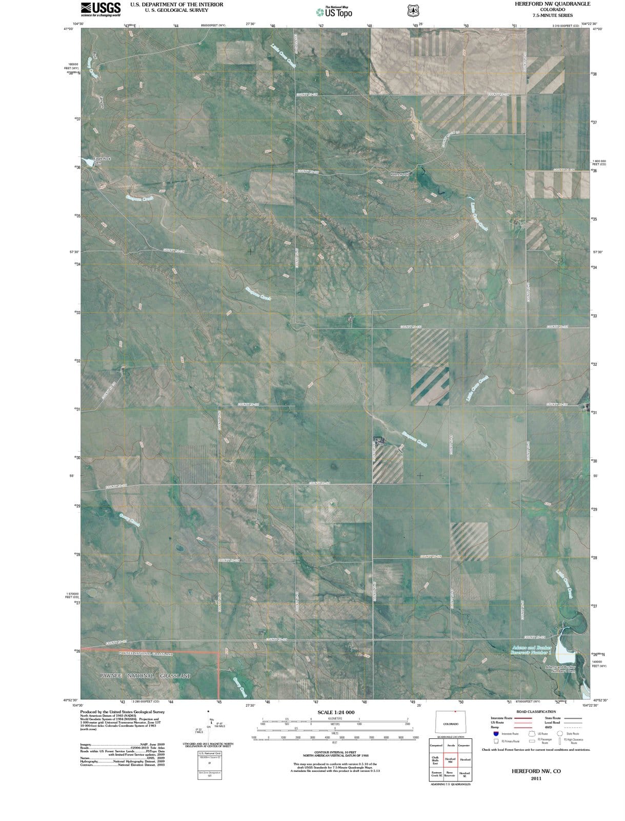 2011 Hereford, CO - Colorado - USGS Topographic Map
