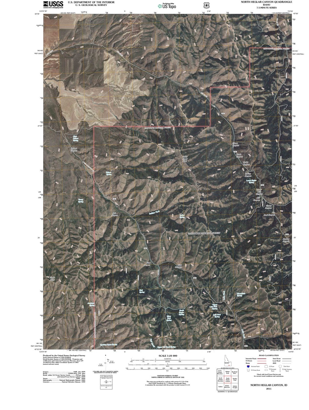 2011 North Heglar Canyon, ID - Idaho - USGS Topographic Map
