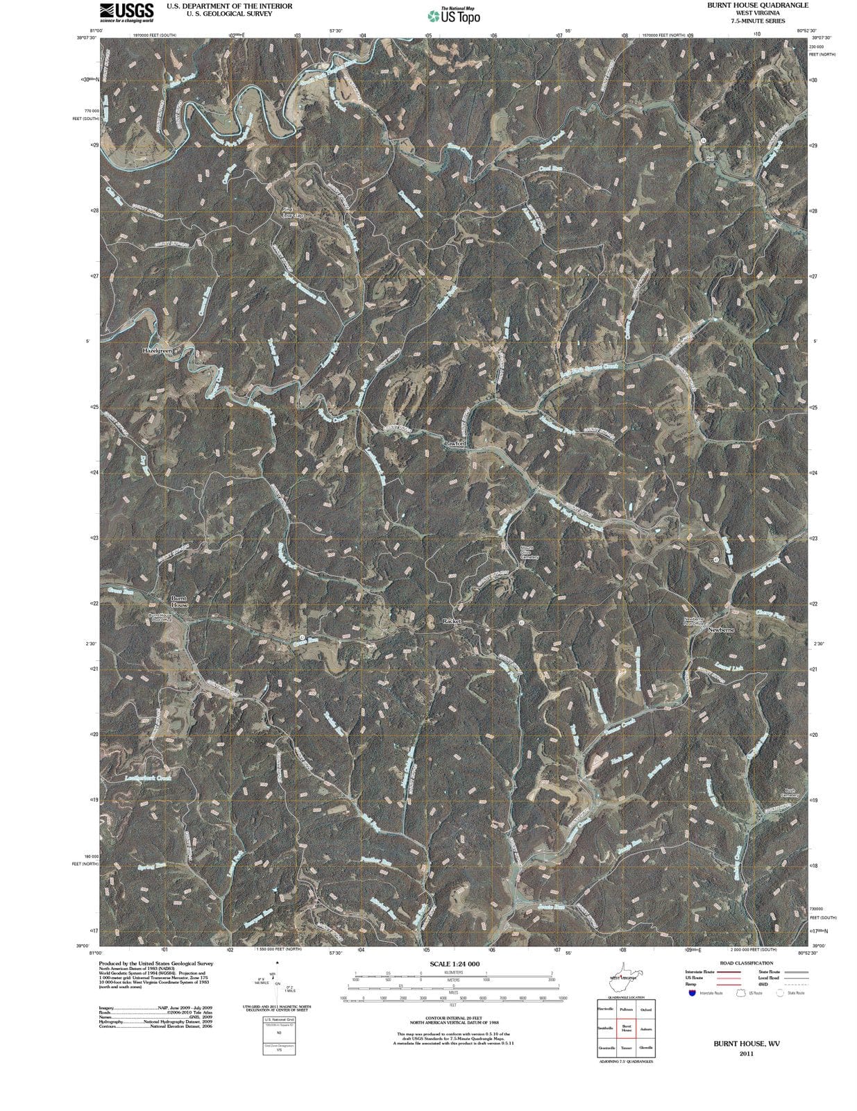 2011 Burnt House, WV - West Virginia - USGS Topographic Map
