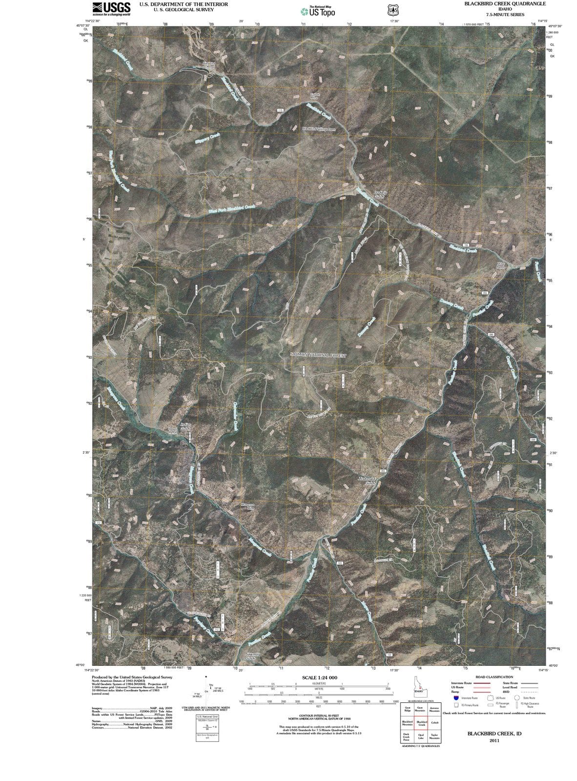 2011 Blackbird Creek, ID - Idaho - USGS Topographic Map