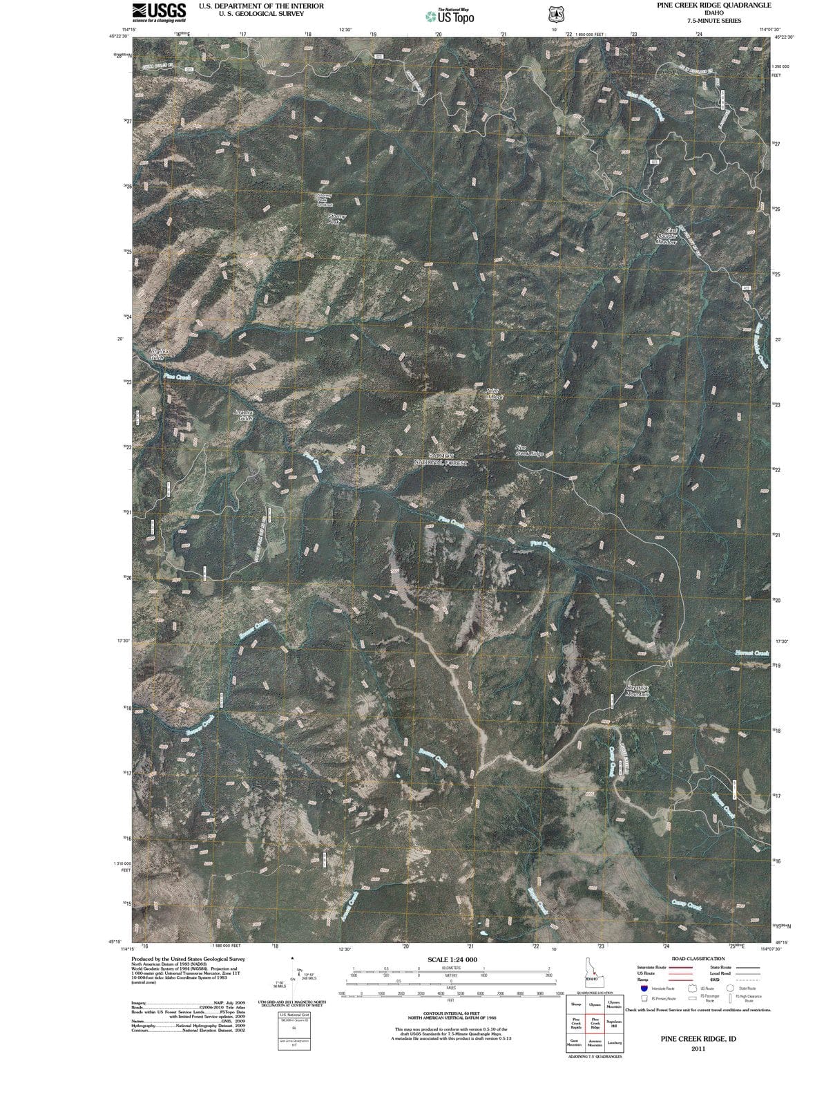 2011 Pine Creek Ridge, ID - Idaho - USGS Topographic Map