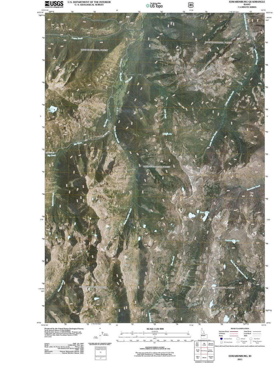2011 Edwardsburg, ID - Idaho - USGS Topographic Map
