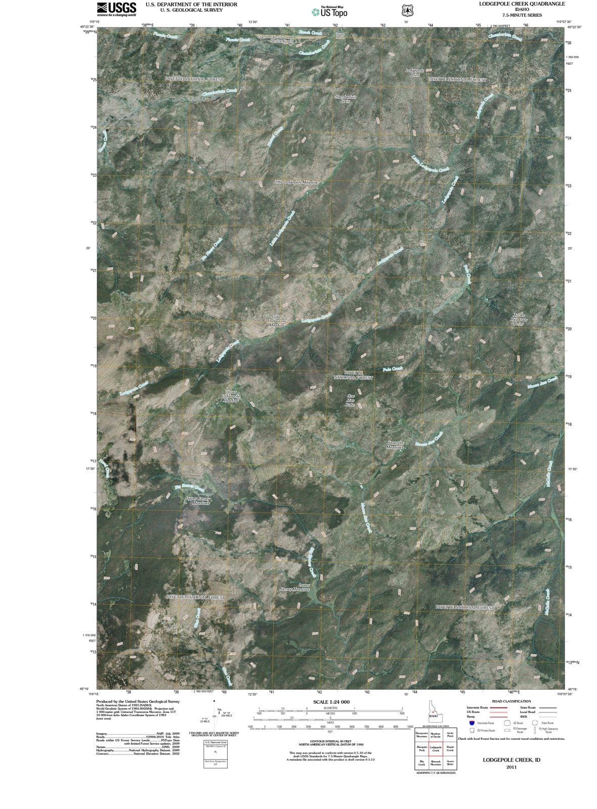 2011 Lodgepole Creek, ID - Idaho - USGS Topographic Map