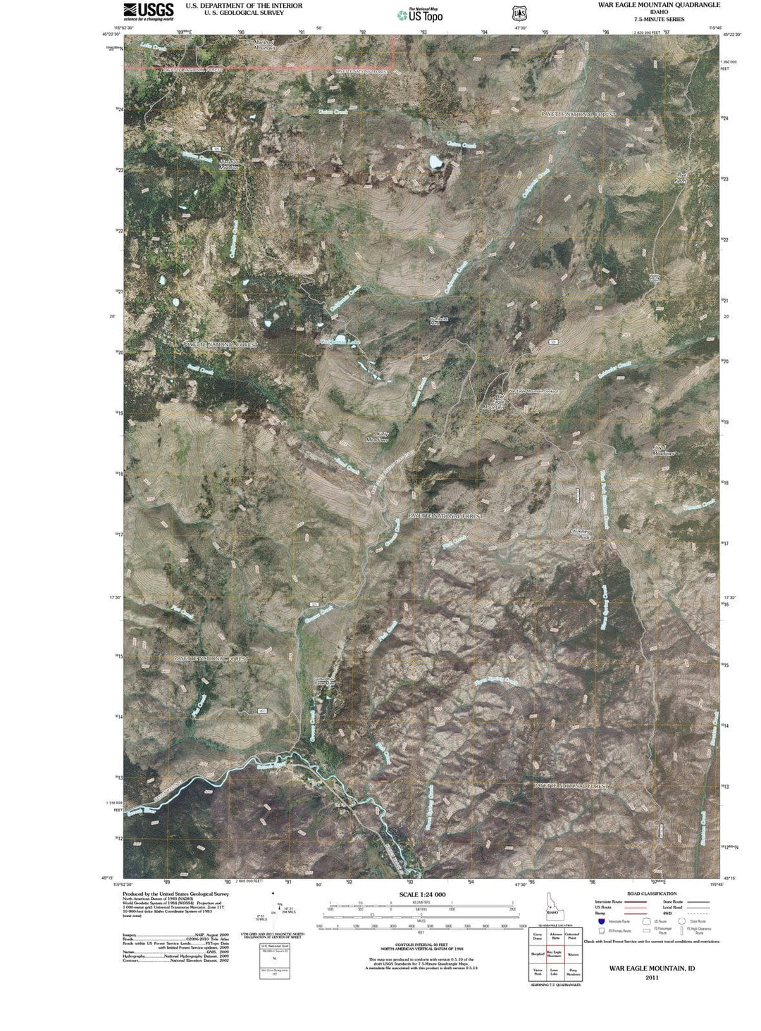 2011 War Eagle Mountain, ID - Idaho - USGS Topographic Map