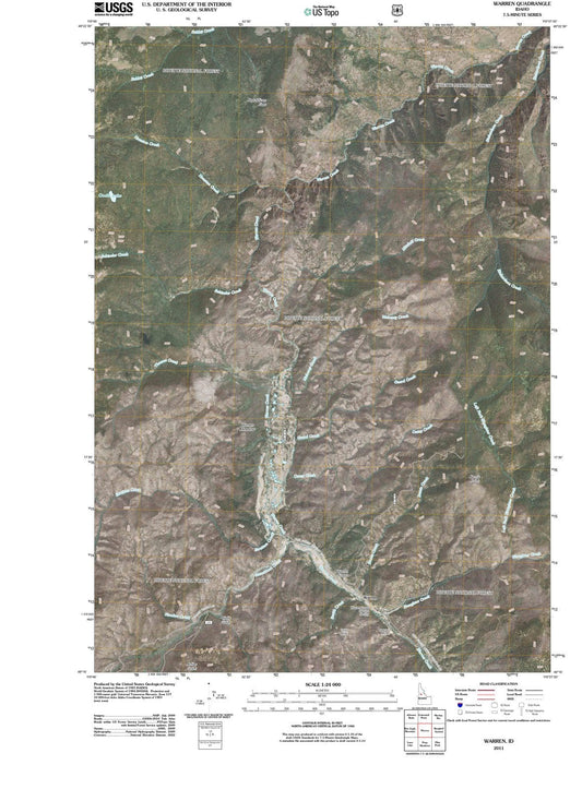 2011 Warren, ID - Idaho - USGS Topographic Map