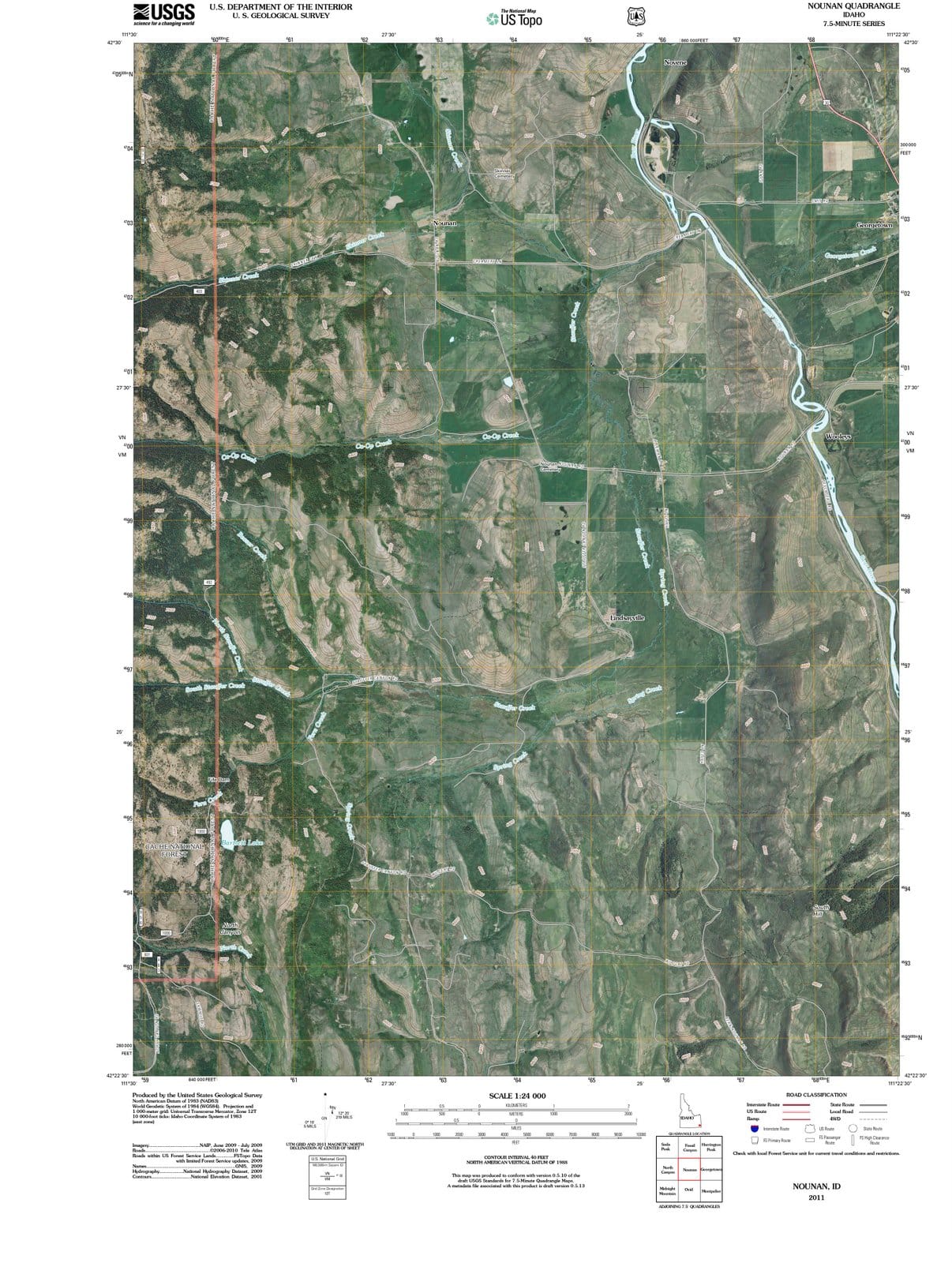 2011 Nounan, ID - Idaho - USGS Topographic Map
