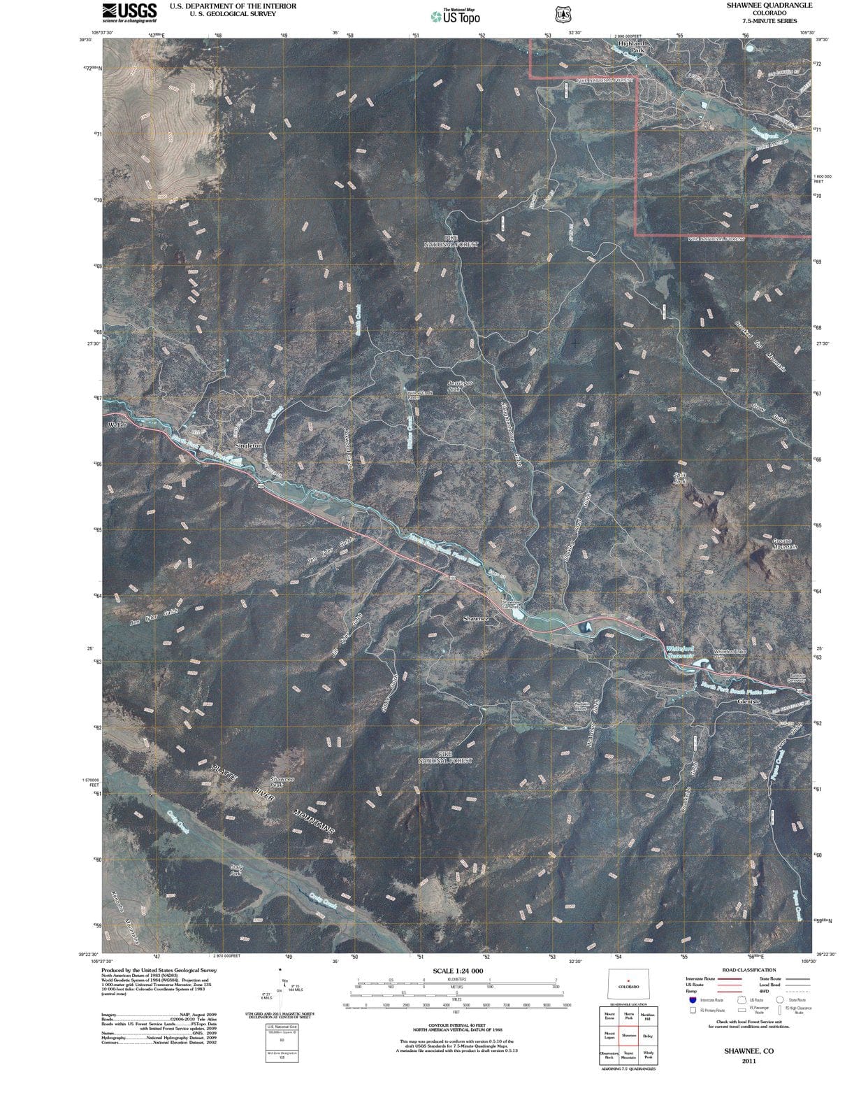 2011 Shawnee, CO - Colorado - USGS Topographic Map