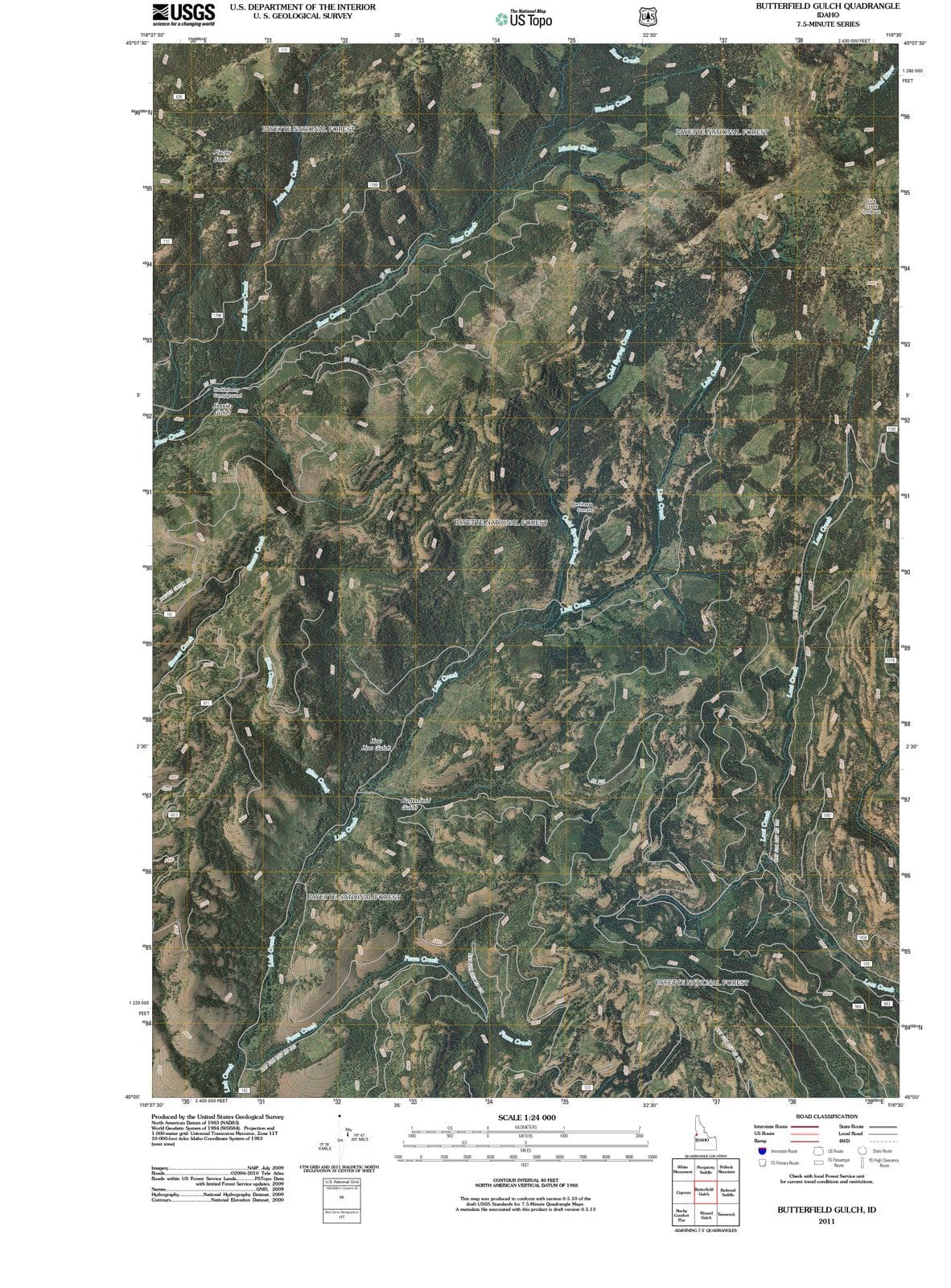 2011 Butterfield Gulch, ID - Idaho - USGS Topographic Map