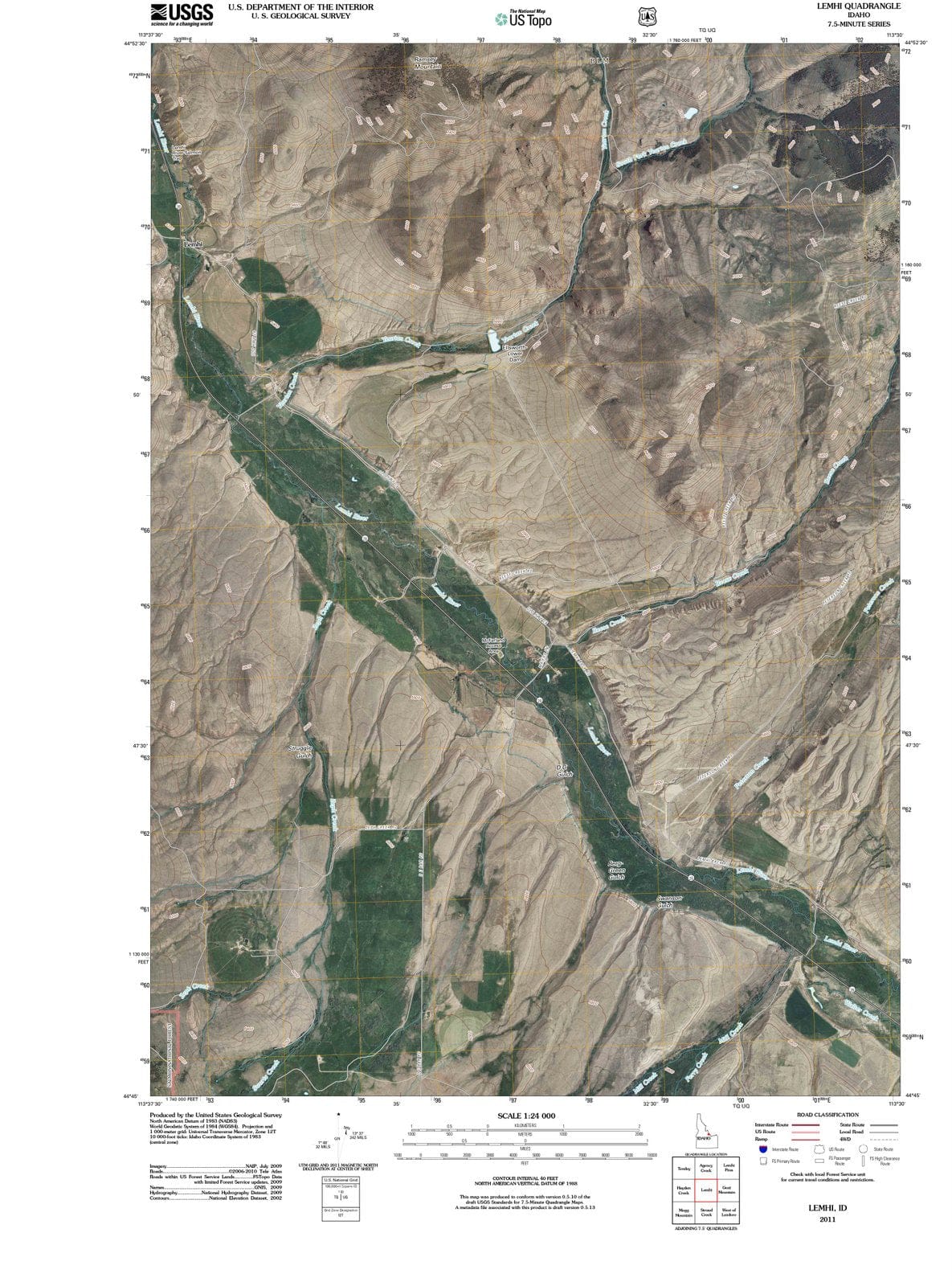 2011 Lemhi, ID - Idaho - USGS Topographic Map