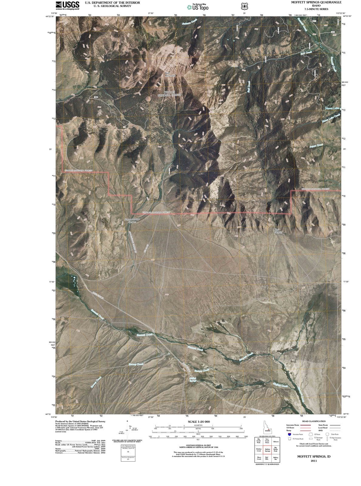 2011 Moffett Springs, ID - Idaho - USGS Topographic Map