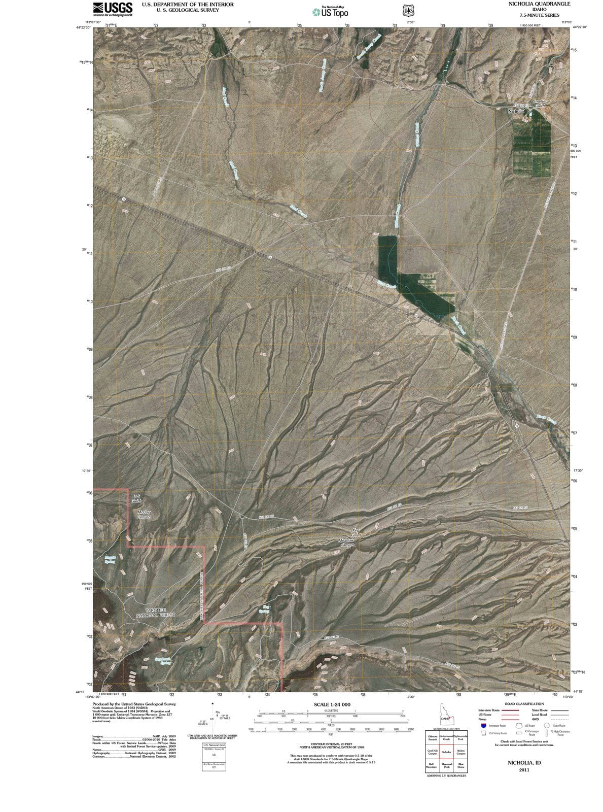 2011 Nicholia, ID - Idaho - USGS Topographic Map