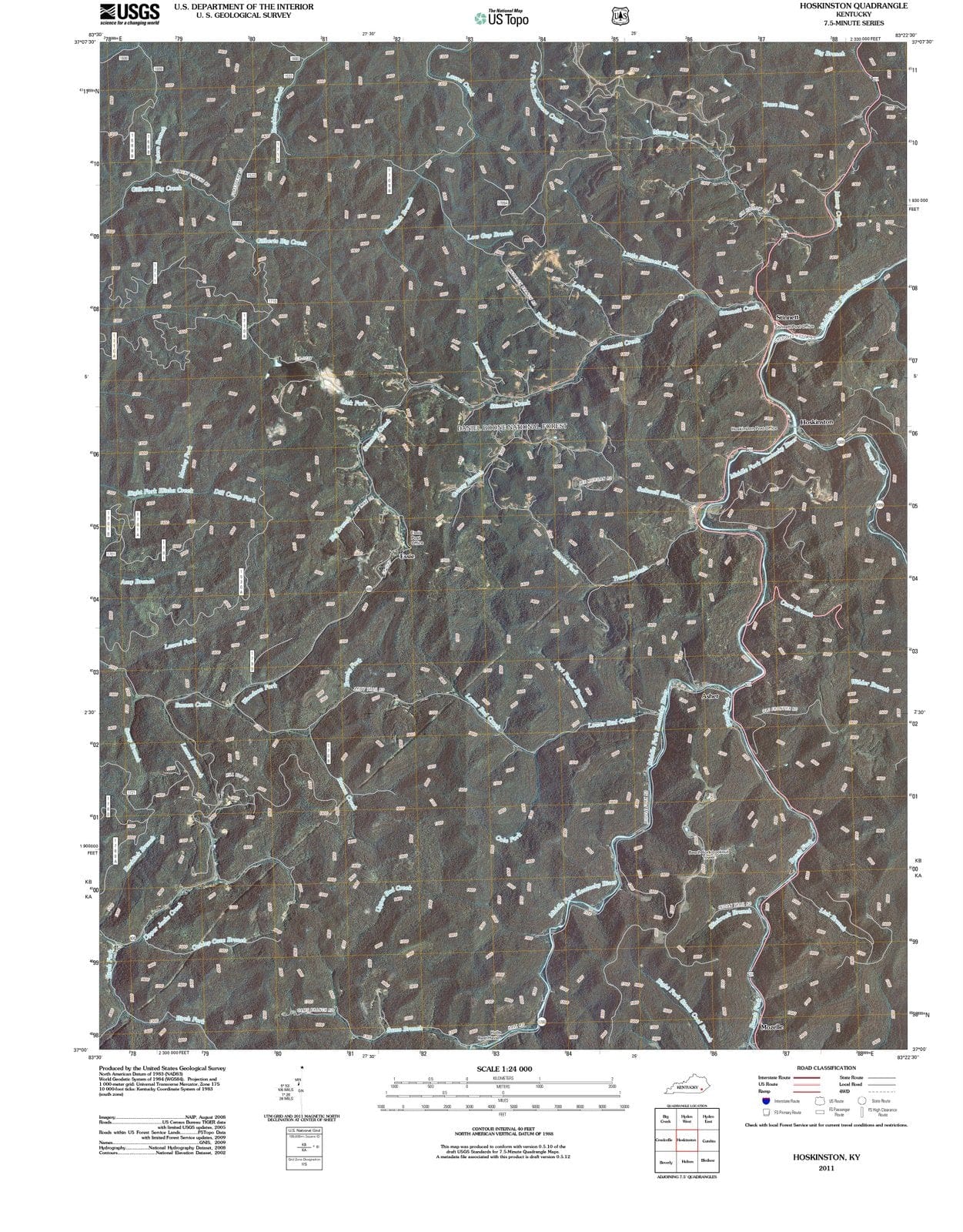 2011 Hoskinston, KY - Kentucky - USGS Topographic Map