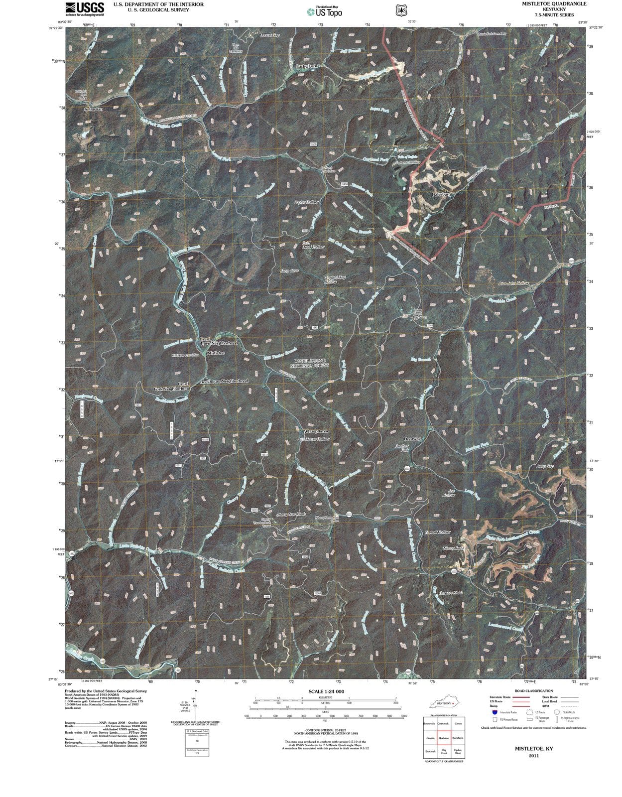 2011 Mistletoe, KY - Kentucky - USGS Topographic Map