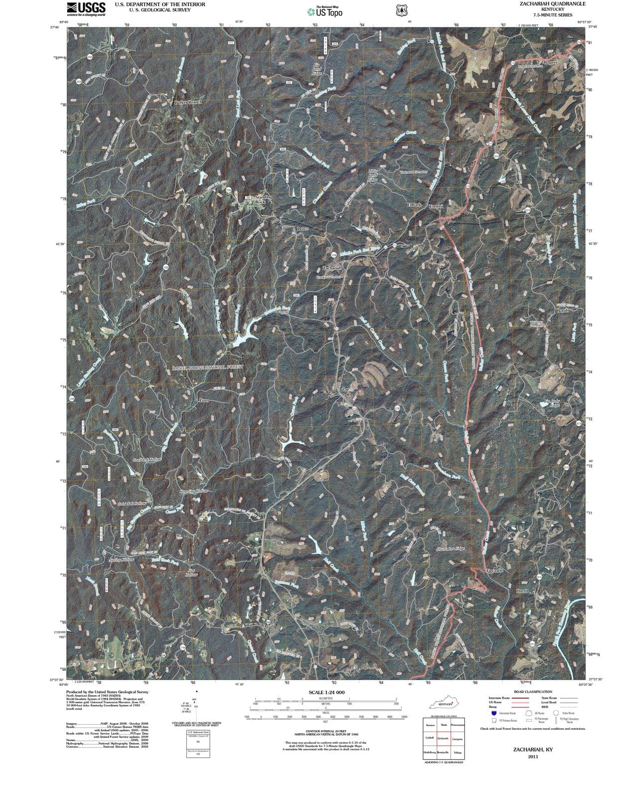 2011 Zachariah, KY - Kentucky - USGS Topographic Map