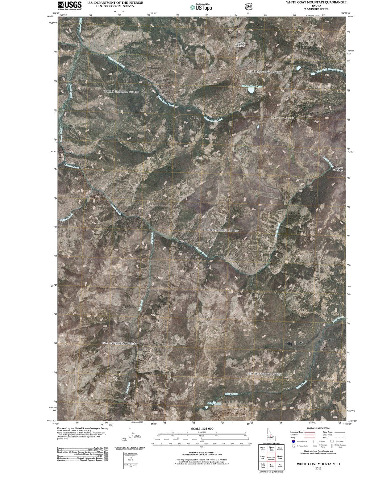 2011 White Goat Mountain, ID - Idaho - USGS Topographic Map