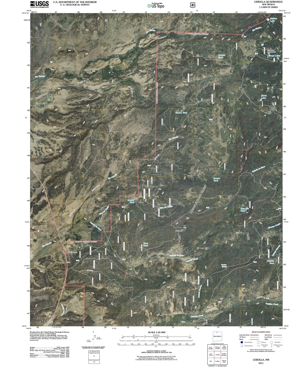 2011 Cebolla, NM - New Mexico - USGS Topographic Map