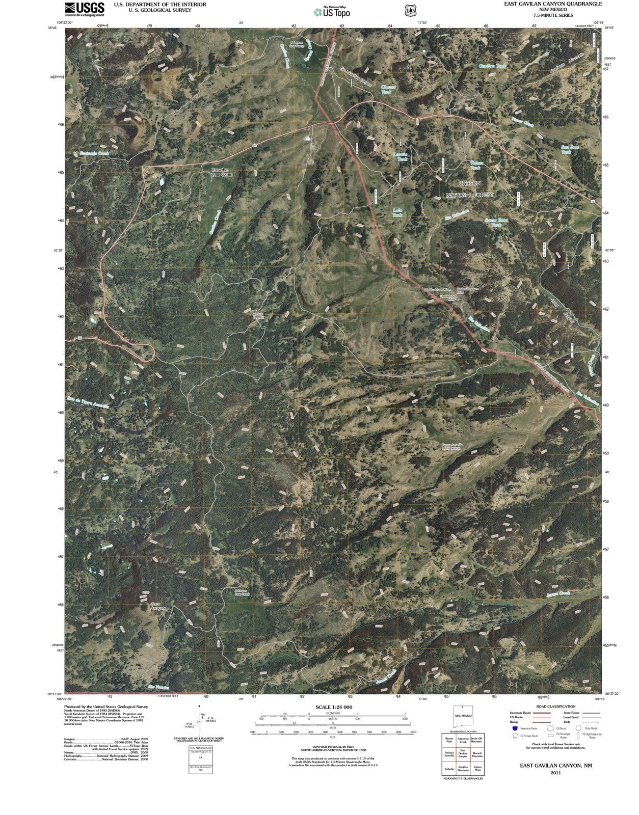 2011 East Gavilan Canyon, NM - New Mexico - USGS Topographic Map
