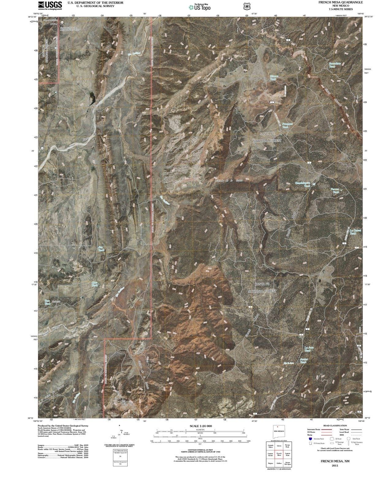 2011 French Mesa, NM - New Mexico - USGS Topographic Map
