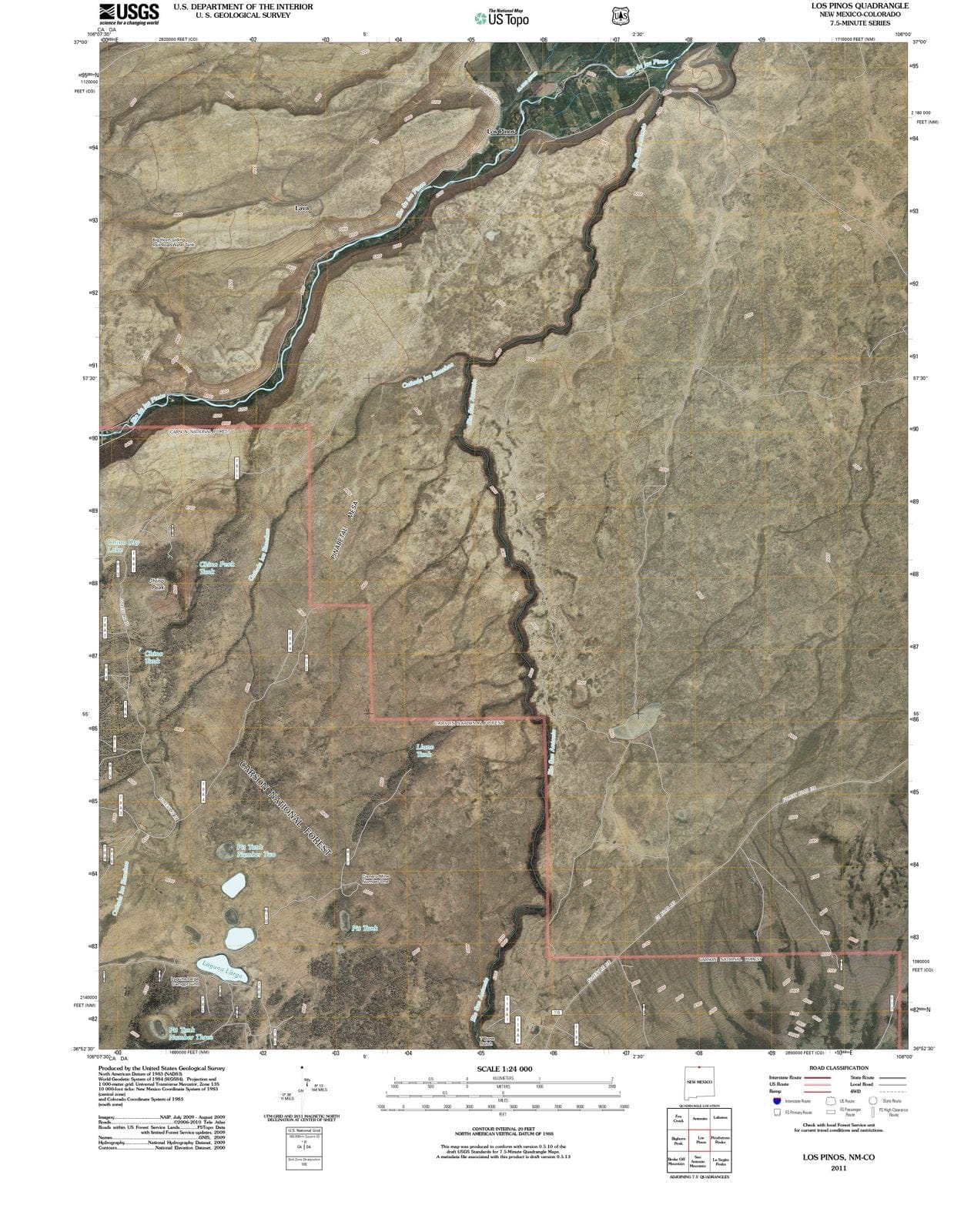 2011 Los Pinos, NM - New Mexico - USGS Topographic Map