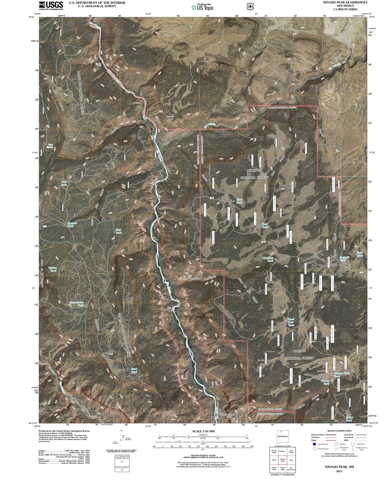 2011 Navajo Peak, NM - New Mexico - USGS Topographic Map