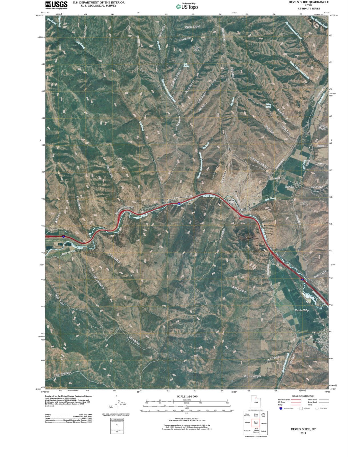 2011 Devils Slide, UT - Utah - USGS Topographic Map