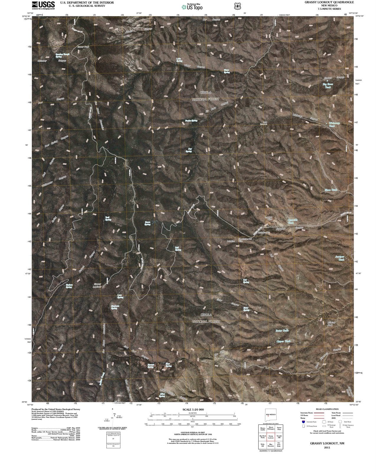2011 Grassy Lookout, NM - New Mexico - USGS Topographic Map