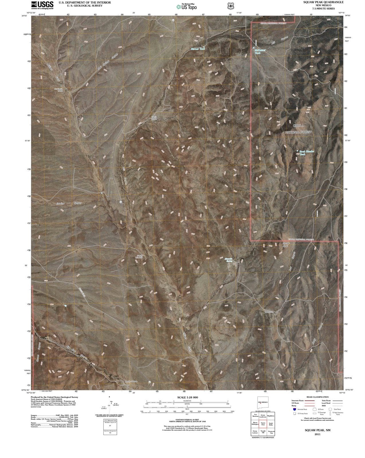 2011 Squaw Peak, NM - New Mexico - USGS Topographic Map