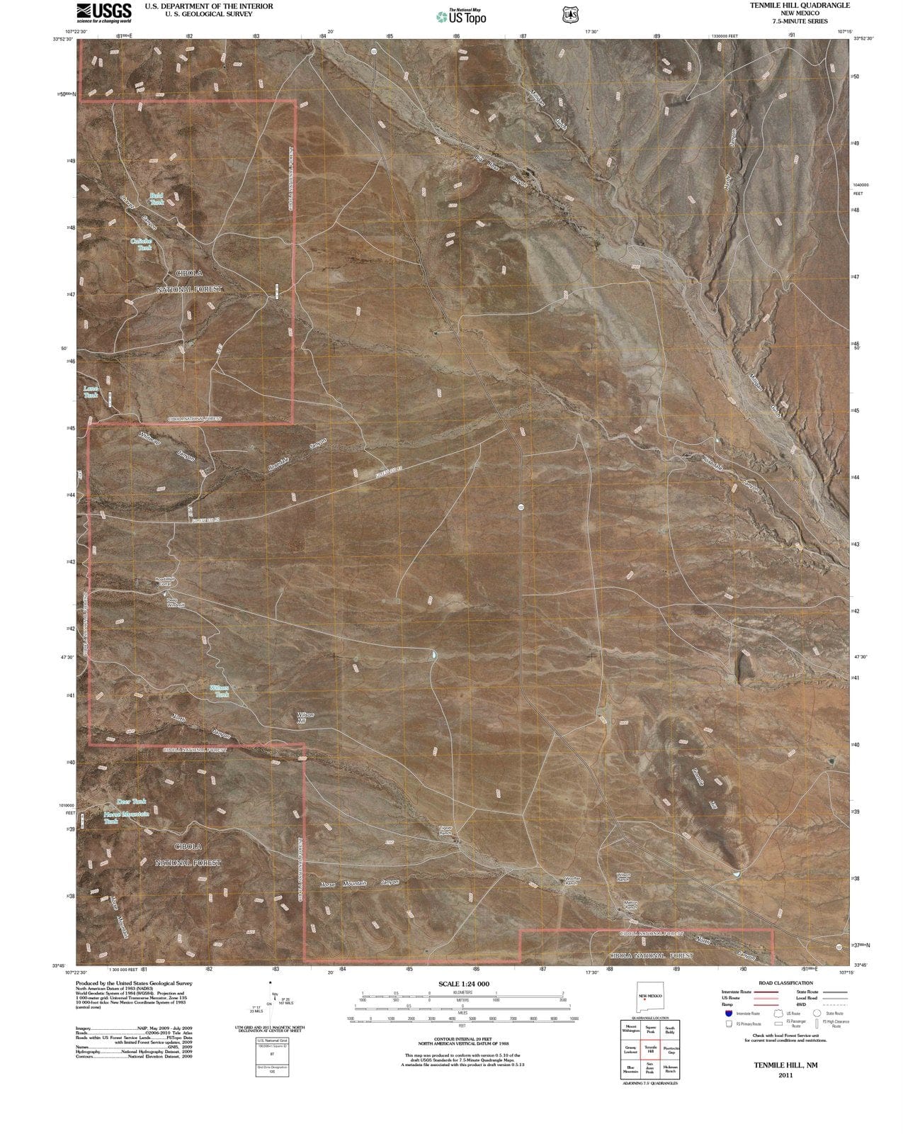 2011 Tenmile Hill, NM - New Mexico - USGS Topographic Map