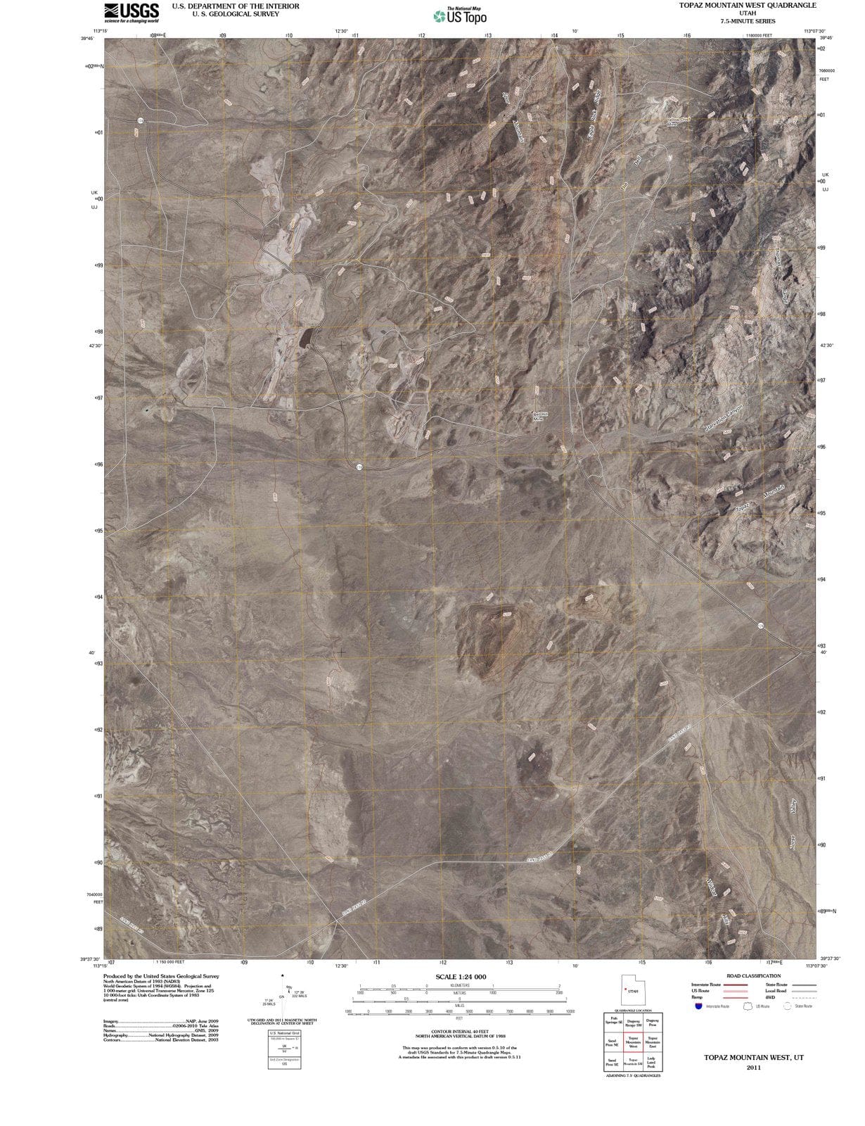 2011 Topaz Mountain West, UT - Utah - USGS Topographic Map