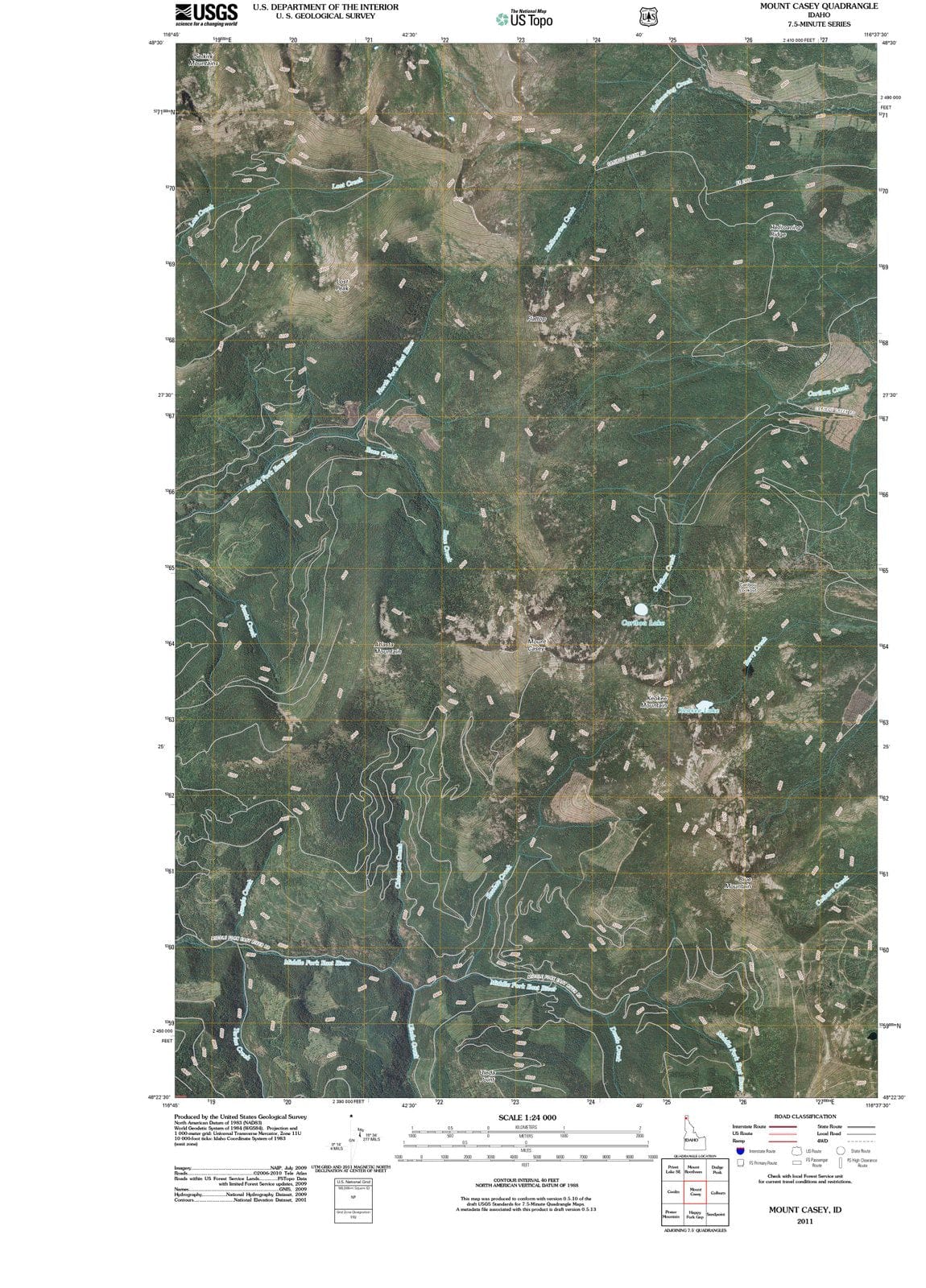 2011 Mount Casey, ID - Idaho - USGS Topographic Map