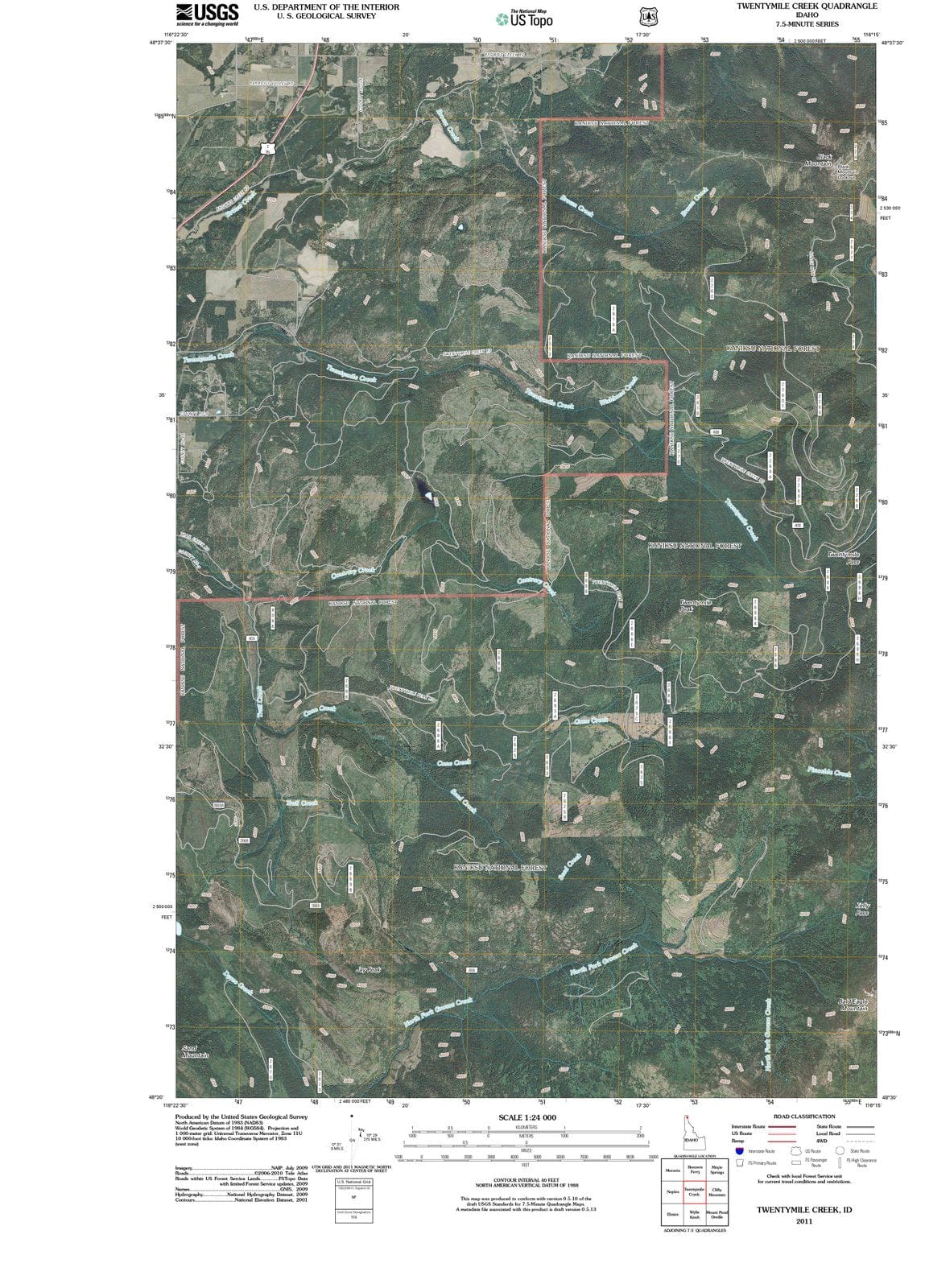 2011 Twentymile Creek, ID - Idaho - USGS Topographic Map