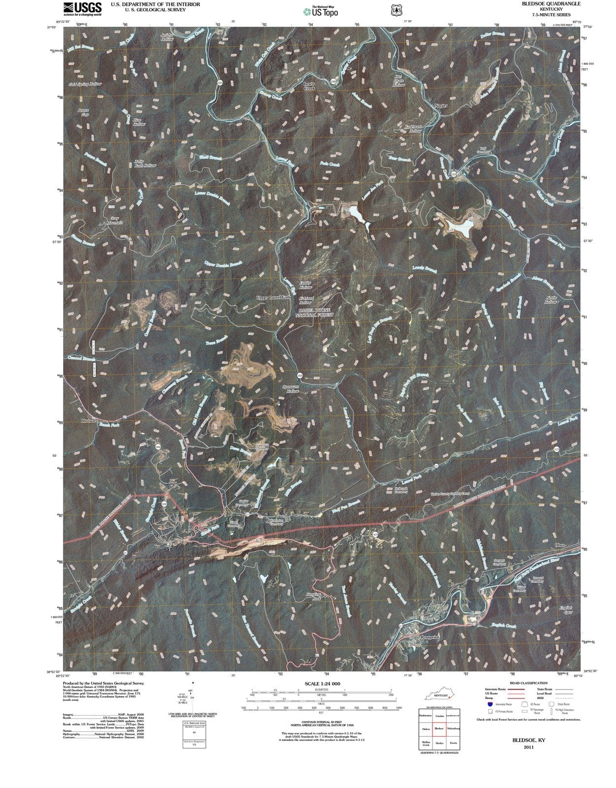 2011 Bledsoe, KY - Kentucky - USGS Topographic Map