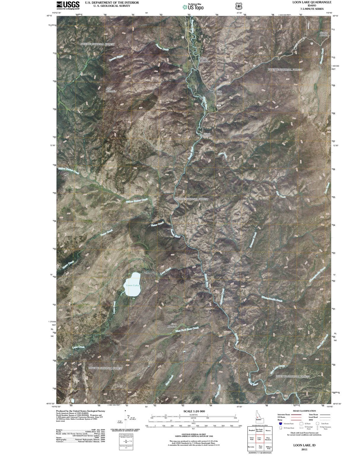 2011 Loon Lake, ID - Idaho - USGS Topographic Map