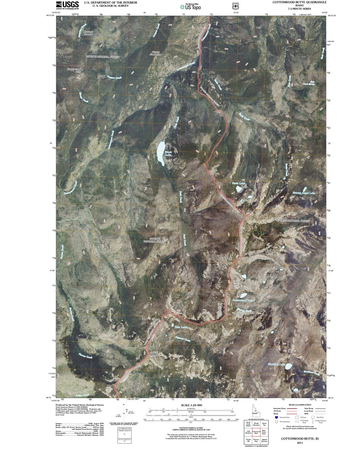 2011 Cottonwood Butte, ID - Idaho - USGS Topographic Map