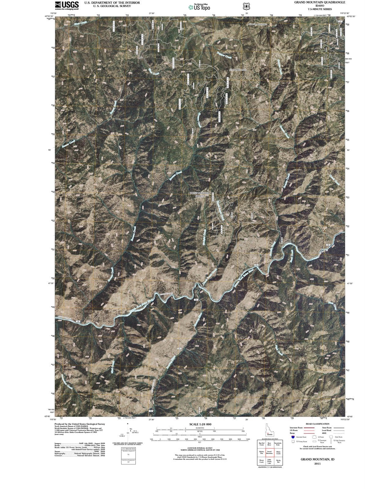 2011 Grand Mountain, ID - Idaho - USGS Topographic Map