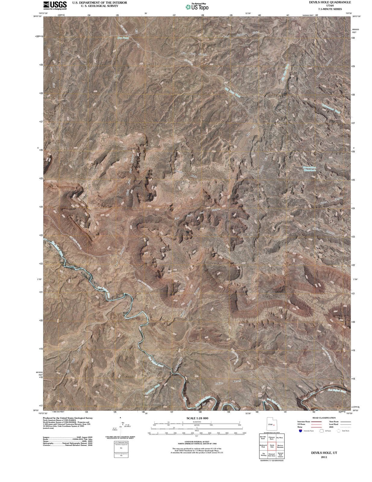 2011 Devils Hole, UT - Utah - USGS Topographic Map