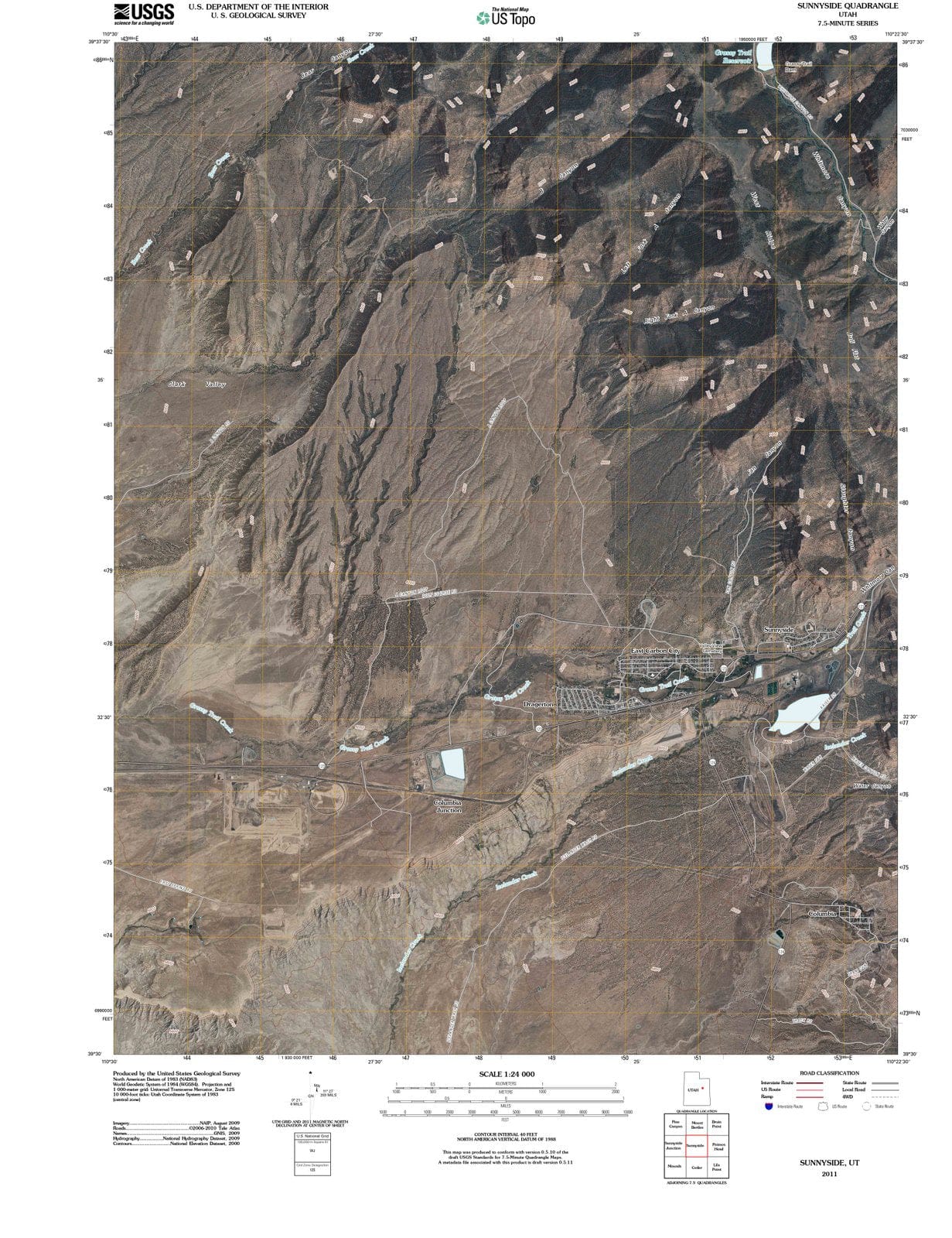 2011 Sunnyside, UT - Utah - USGS Topographic Map