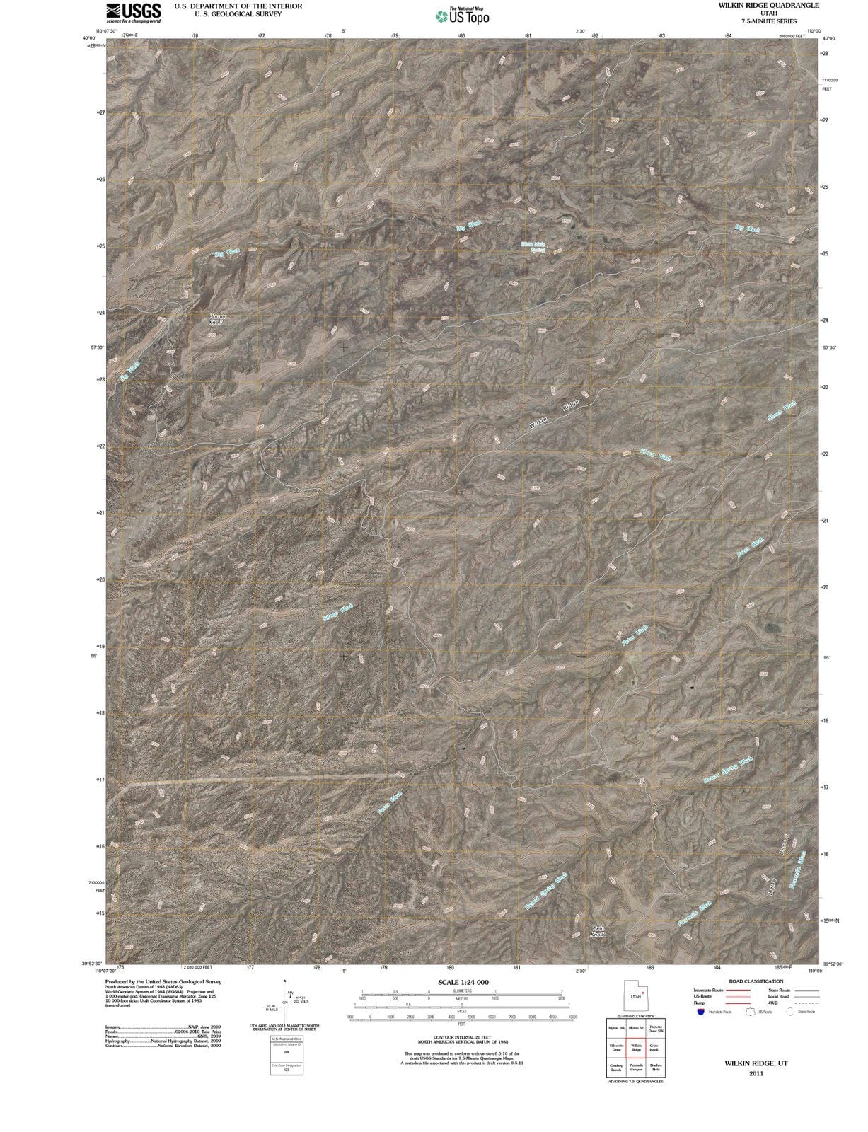 2011 Wilkin Ridge, UT - Utah - USGS Topographic Map