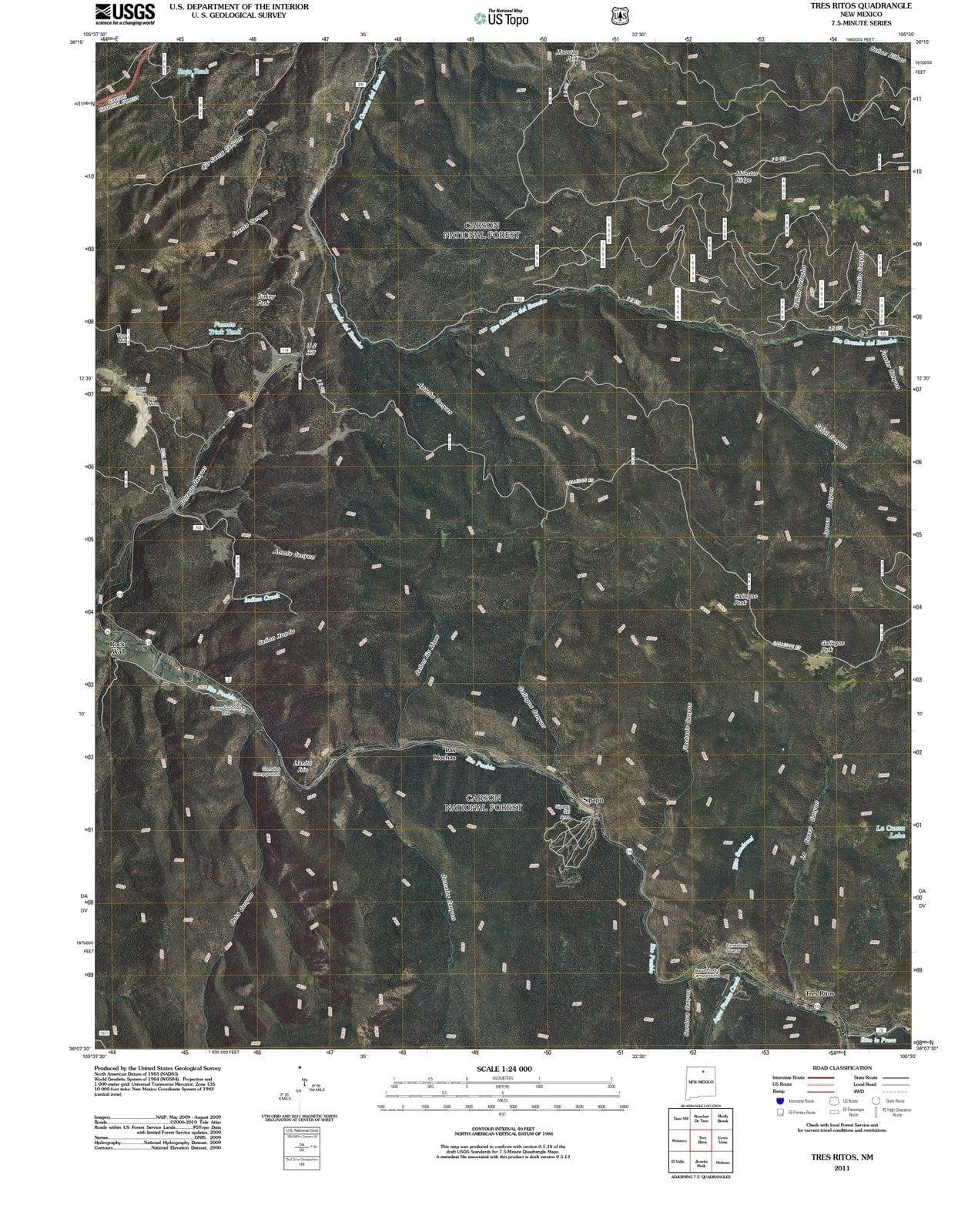 2011 Tres Ritos, NM - New Mexico - USGS Topographic Map