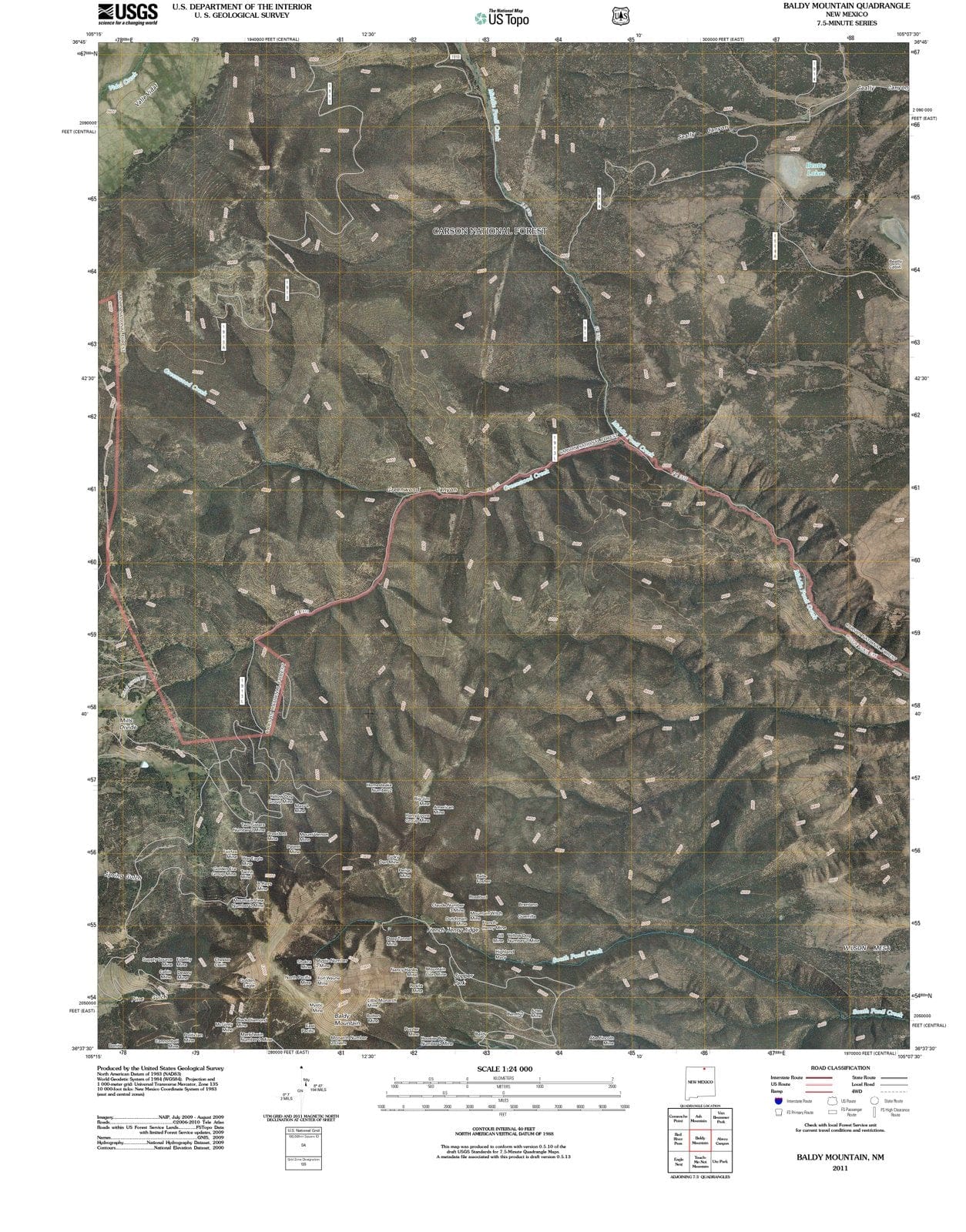 2011 Baldy Mountain, NM - New Mexico - USGS Topographic Map