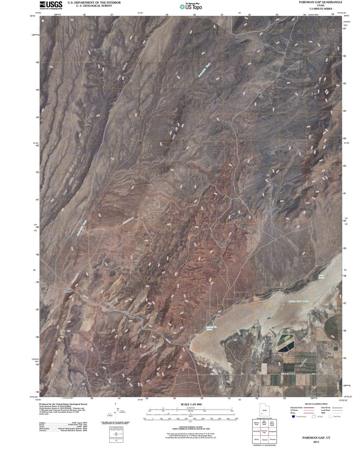 2011 Parowan Gap, UT - Utah - USGS Topographic Map