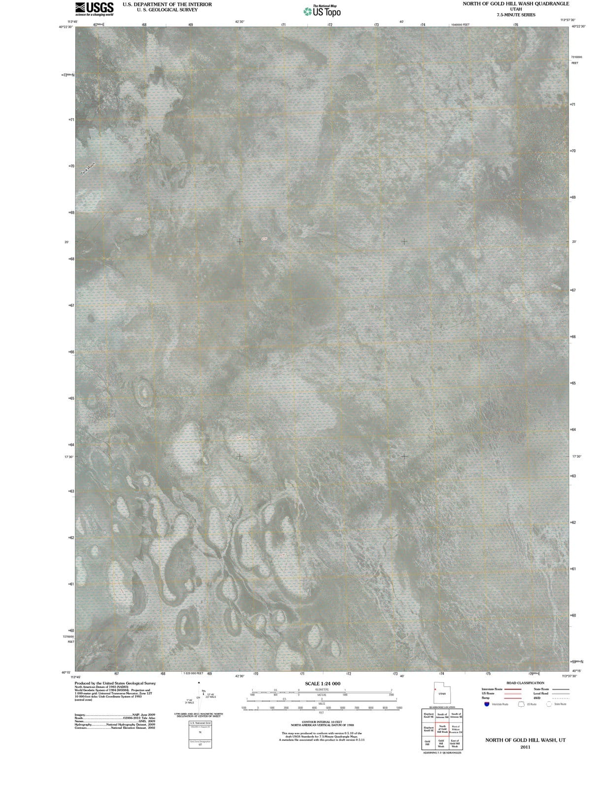 2011 North of Gold Hill Wash, UT - Utah - USGS Topographic Map