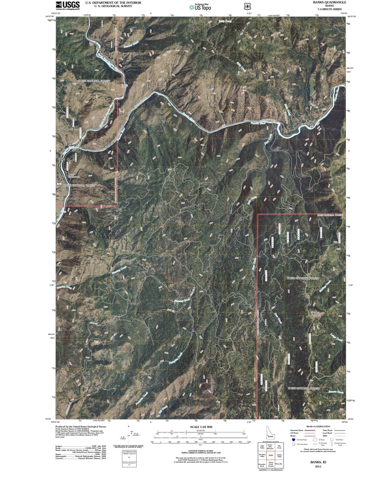 2011 Banks, ID - Idaho - USGS Topographic Map