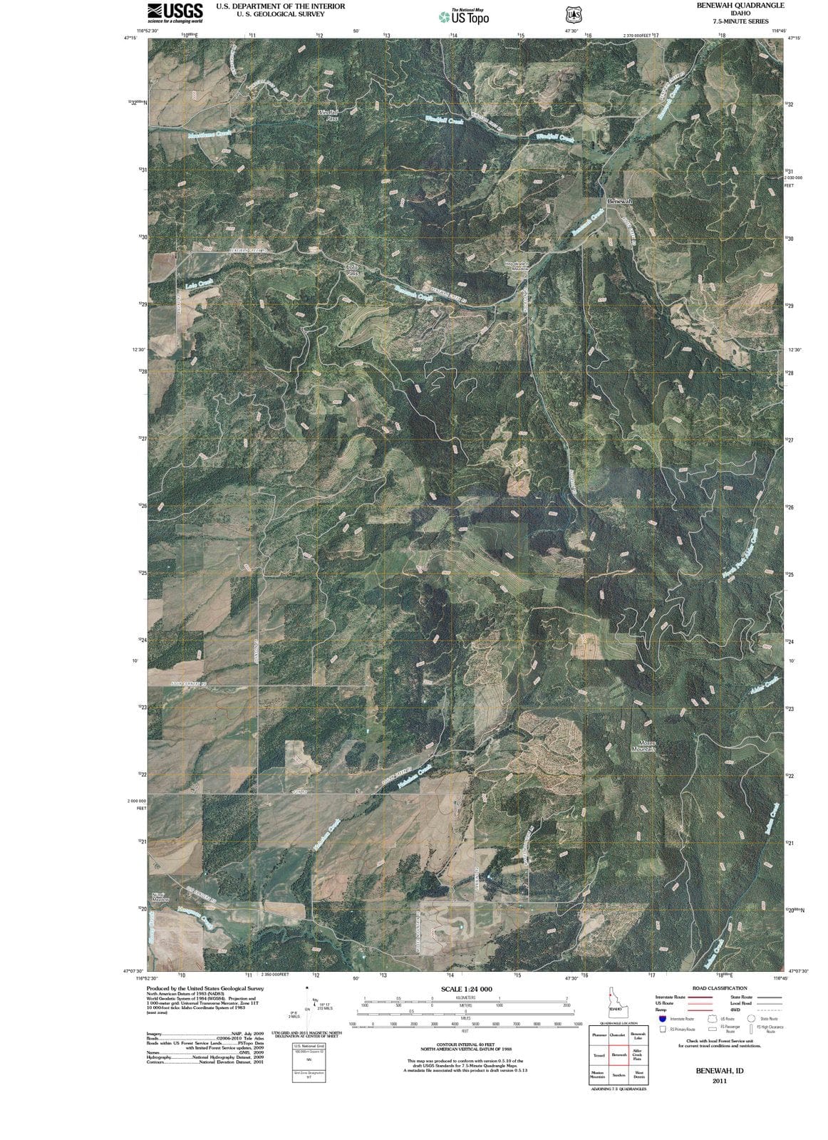 2011 Benewah, ID - Idaho - USGS Topographic Map