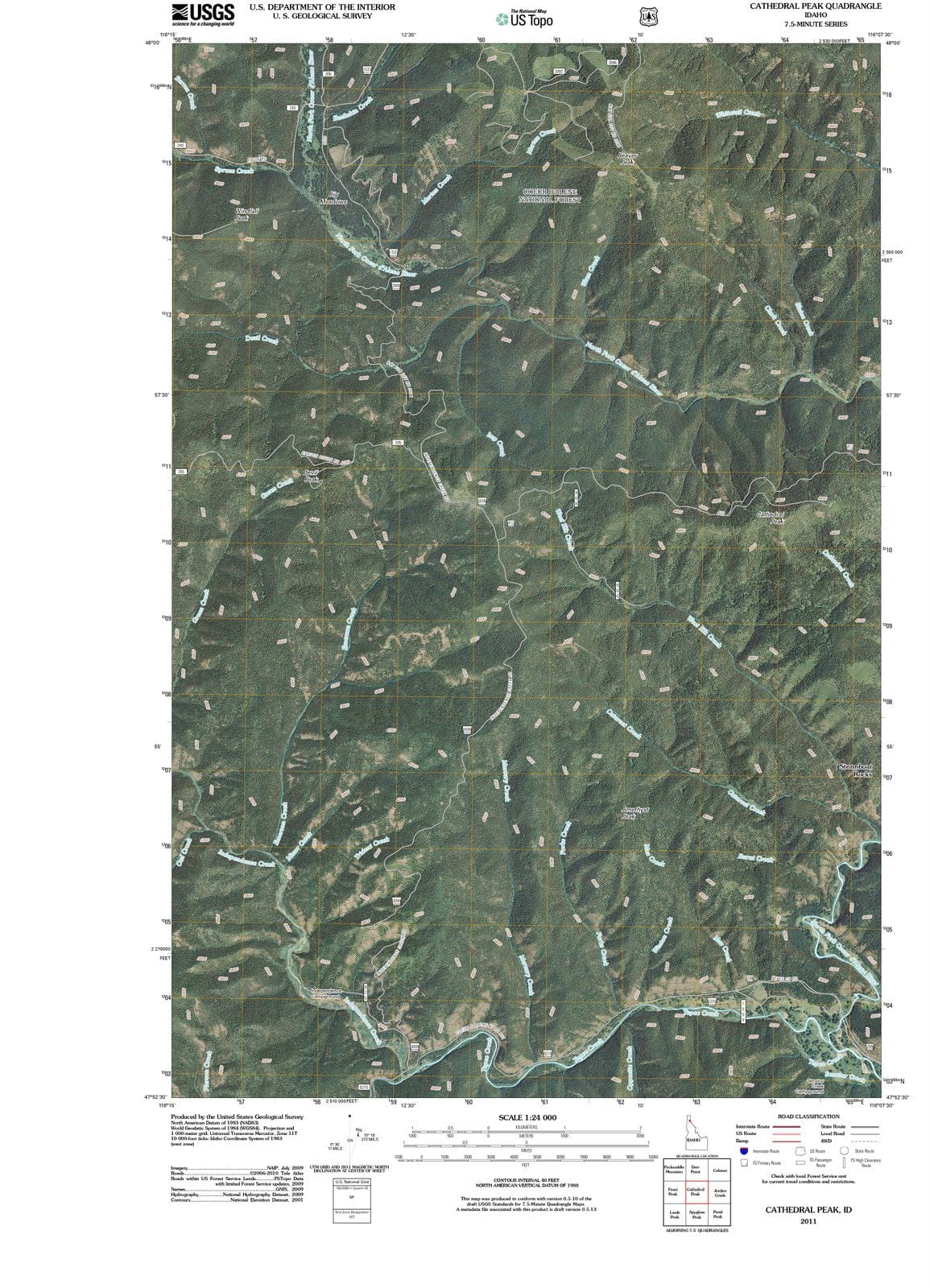 2011 Cathedral Peak, ID - Idaho - USGS Topographic Map