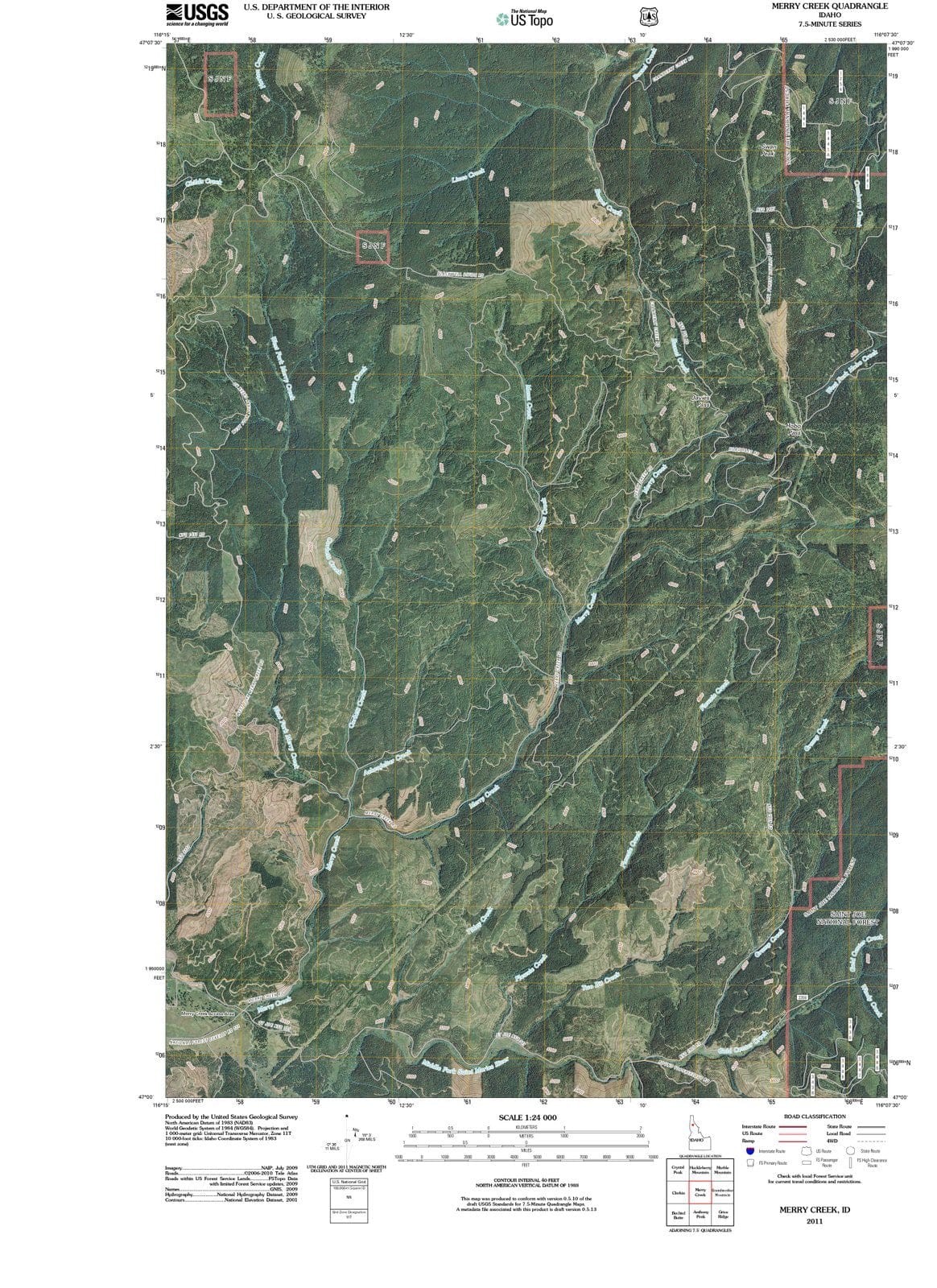2011 Merry Creek, ID - Idaho - USGS Topographic Map