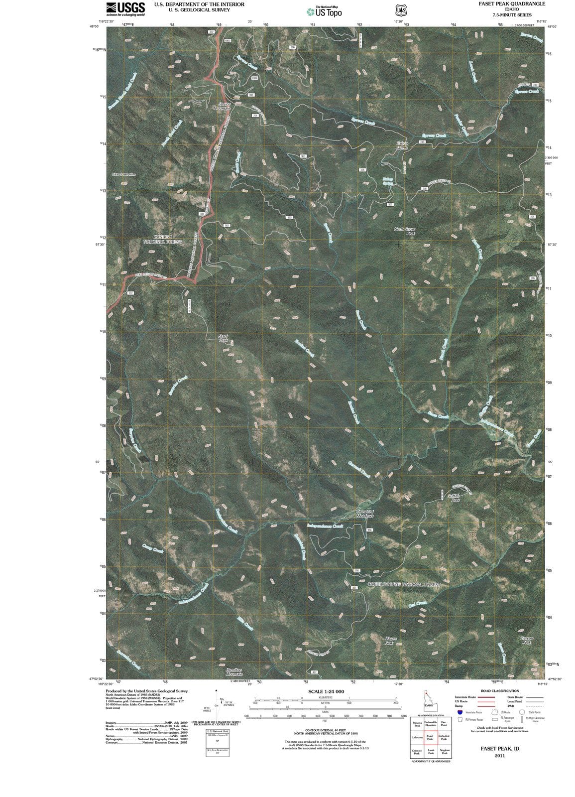 2011 Faset Peak, ID - Idaho - USGS Topographic Map
