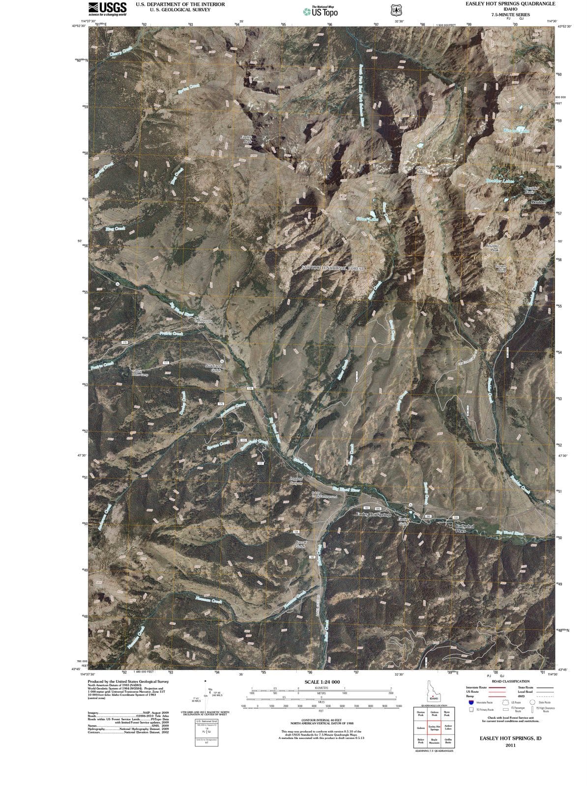 2011 Easley Hot Springs, ID - Idaho - USGS Topographic Map